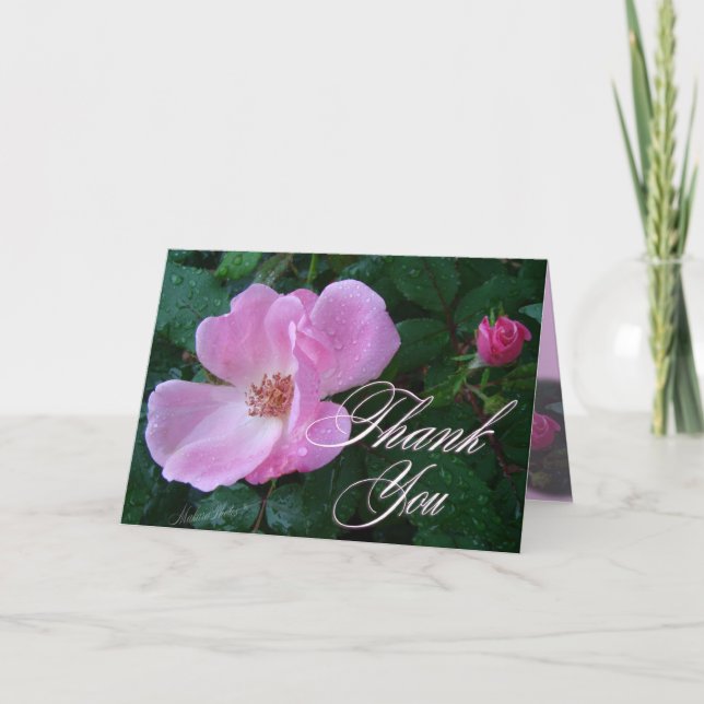 Tarjeta De Agradecimiento Blushing KORose TY-personalizar (Anverso)