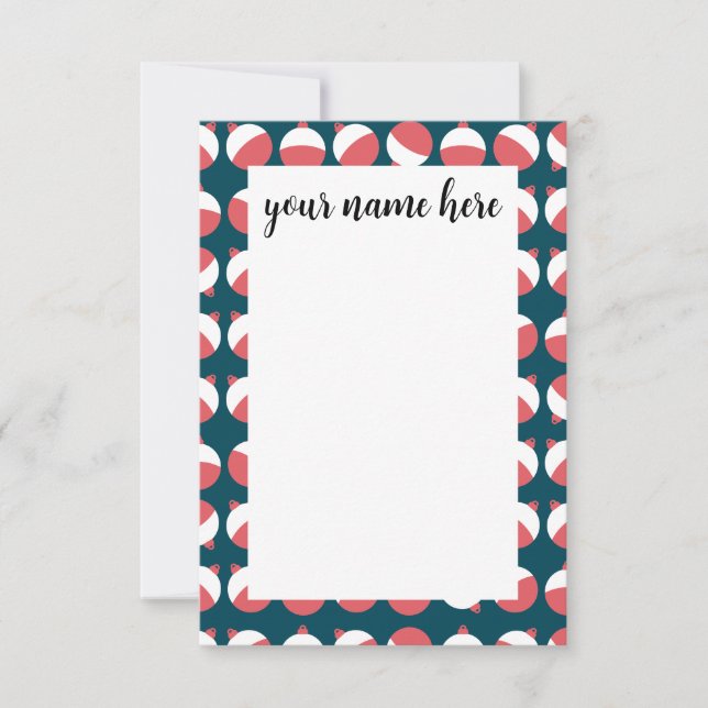 Tarjeta De Agradecimiento Bobber Notecards de pesca personalizada (Anverso)