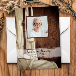 Tarjeta De Agradecimiento Bocado de caballo rústico de satén para funeral y