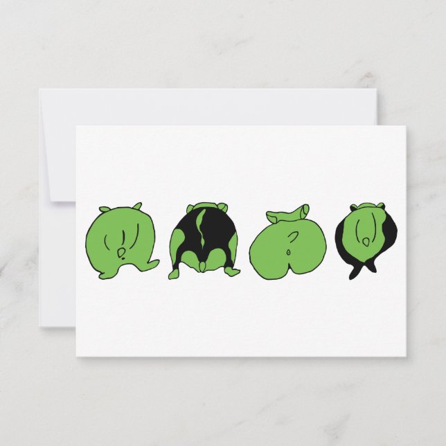 Tarjeta De Agradecimiento Bocas de Hamster Verde (Anverso)