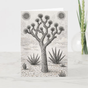 Tarjeta De Agradecimiento boceto de árbol de josué arte de boceto del desi