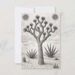 Tarjeta De Agradecimiento boceto de árbol de josué arte de boceto del desi