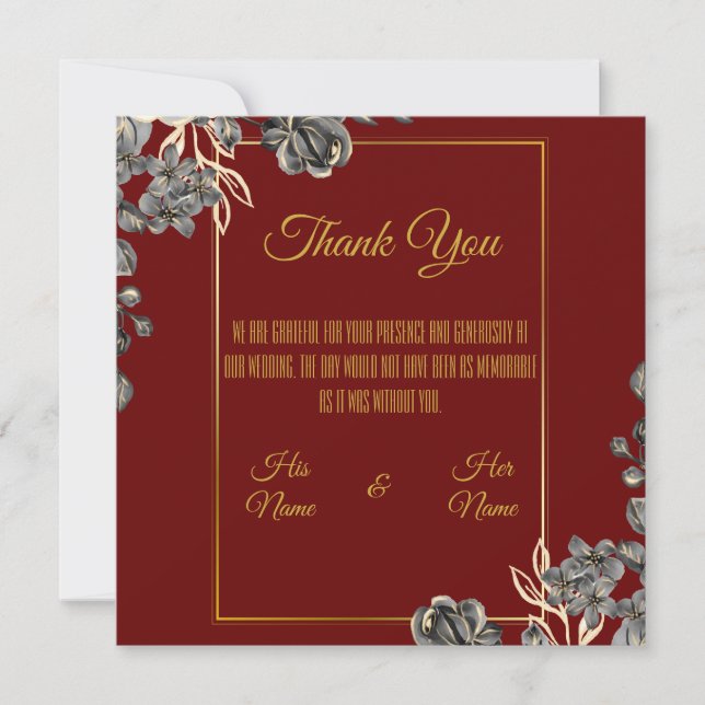 Tarjeta De Agradecimiento Boda (Anverso)