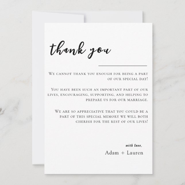 Tarjeta de agradecimiento - Boda (Anverso)