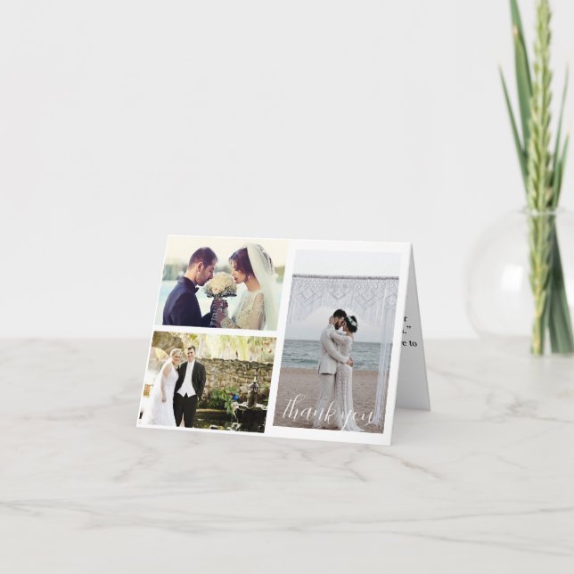 TARJETA DE AGRADECIMIENTO BODA 3 COLLAGE DE FOTOS (Anverso)