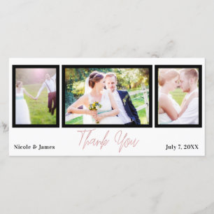 Tarjeta De Agradecimiento Boda 3 Foto Imagen Rosa Dorado Gracias