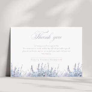 Tarjeta De Agradecimiento Boda abstracta de acuarela lavanda simple y brumos