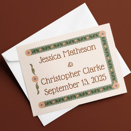 Tarjeta De Agradecimiento Boda Acogedora y Rústica