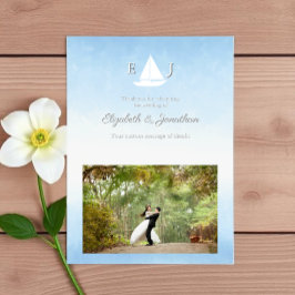 Tarjeta De Agradecimiento Boda acuarela Agua Conoce Cielo