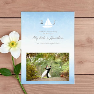 Tarjeta De Agradecimiento Boda acuarela Agua Conoce Cielo