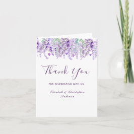 Tarjeta De Agradecimiento Boda acuarela botánica floral lavanda