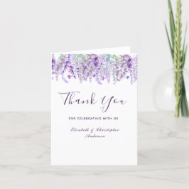 Tarjeta De Agradecimiento Boda acuarela botánica floral lavanda