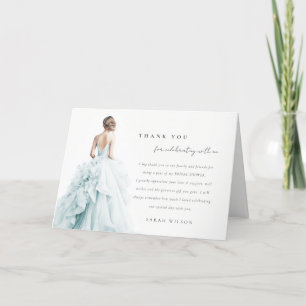 Tarjeta De Agradecimiento Boda acuático azul Aqua Blue Watercolor Ducha de n