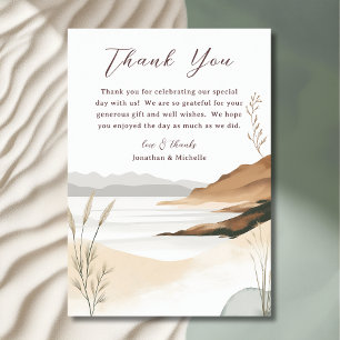 Tarjeta De Agradecimiento Boda acuático de la playa de Moda costera