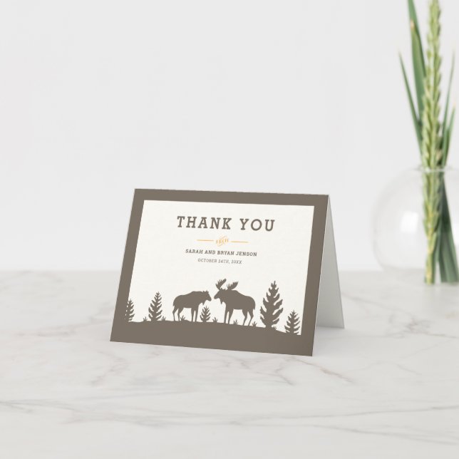 Tarjeta De Agradecimiento Boda al aire libre rustico (Anverso)