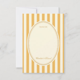 Tarjeta De Agradecimiento Boda Amarillo Mostaza Personalizado a Rayas