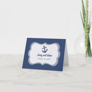 Tarjeta De Agradecimiento Boda Ancla Náutica