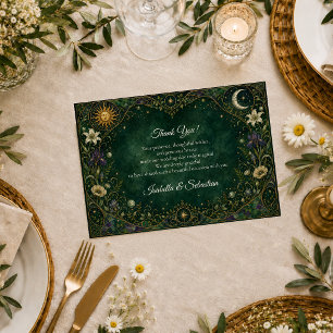 Tarjeta De Agradecimiento Boda Art Nouveau Celestial Encantada
