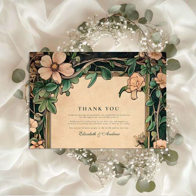 Tarjeta De Agradecimiento Boda Art Nouveau de Ivory Bloom (Subido por el creador)