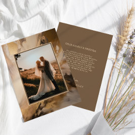 Tarjeta De Agradecimiento Boda artístico de chocolate de oro moderno