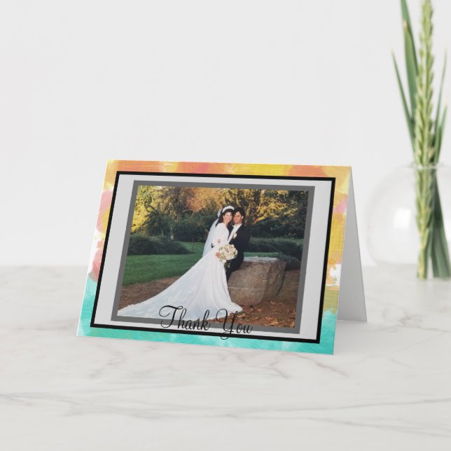 Tarjeta De Agradecimiento Boda Artsy Waterphones (Anverso)