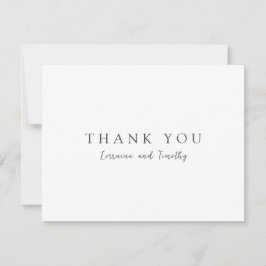 Tarjeta De Agradecimiento Boda atemporal elegante blanca y negra