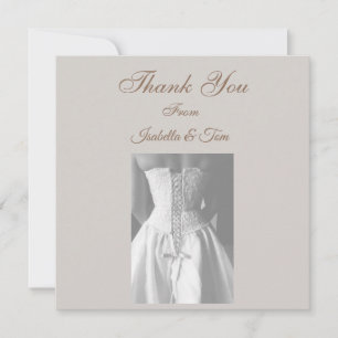 Tarjeta De Agradecimiento Boda atemporal en blanco y negro elegante minimali