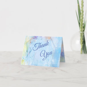 Tarjeta De Agradecimiento Boda azul abstracto