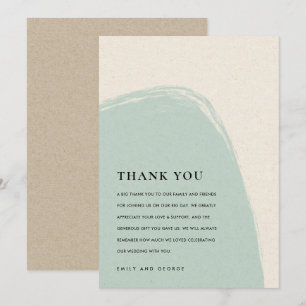 TARJETA DE AGRADECIMIENTO BODA AZUL AQUÍ MODERNO ABSTRACTO SUAVE AQUÍ SUAVE