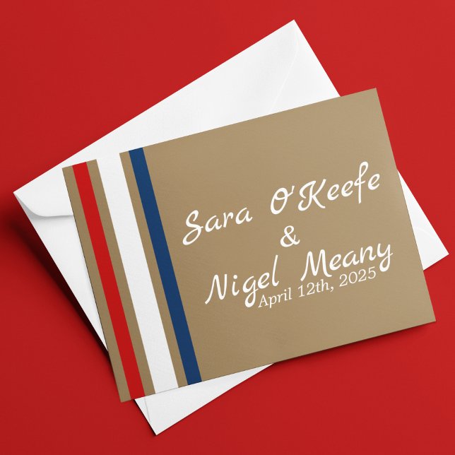 Tarjeta De Agradecimiento Boda Azul Blanco Rojo de Mod Británico (Subido por el creador)