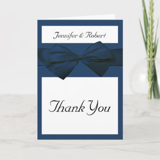 Tarjeta De Agradecimiento Boda azul marina de la colección del estado
