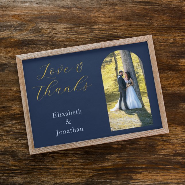 Tarjeta De Agradecimiento Boda azul opulento (Subido por el creador)