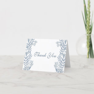 Tarjeta De Agradecimiento Boda azul oscuro ventilado botánico