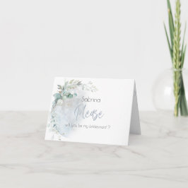 Tarjeta De Agradecimiento Boda | Azul polvoriento sobre la luna enamorada