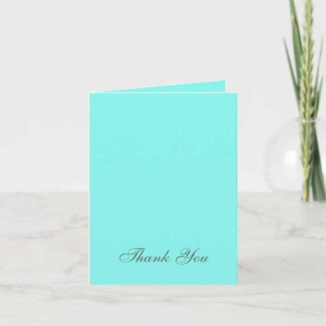 Tarjeta De Agradecimiento boda azul turquesa aqua azul huevo de petirrojo (Anverso)