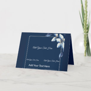 Tarjeta De Agradecimiento Boda azul vertiginoso de flores azules victorianas