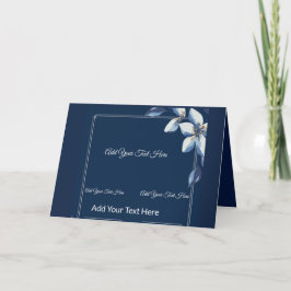 Tarjeta De Agradecimiento Boda azul vertiginoso de flores azules victorianas