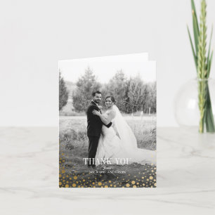 Tarjeta De Agradecimiento Boda Balmoral Gold Dot Foto Gracias