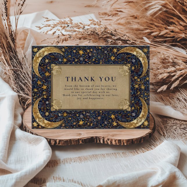 Tarjeta De Agradecimiento Boda barroca celestial de medianoche (Subido por el creador)