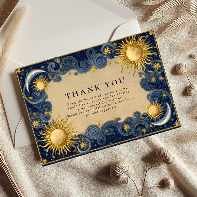 Tarjeta De Agradecimiento Boda Barroca Celestial Dorada (Subido por el creador)
