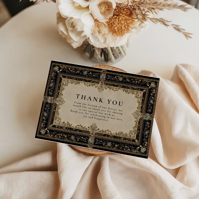 Tarjeta De Agradecimiento Boda Barroca Celestial Regia (Subido por el creador)