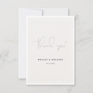Tarjeta De Agradecimiento Boda beige elegante sin nada extravagante solo amo