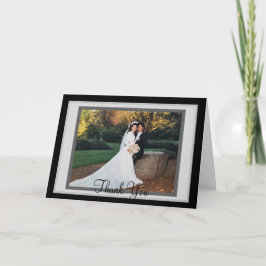 Tarjeta De Agradecimiento Boda Black White Photo Gracias Cartas