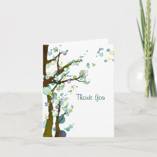 Tarjeta De Agradecimiento Boda Blanco de los Árboles Forestales Gracias