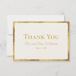 Tarjeta De Agradecimiento Boda blanco de lujo de lujo elegante y elegante