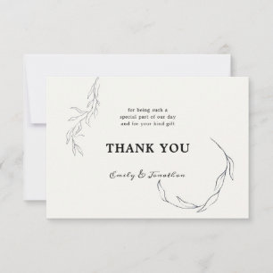 Tarjeta De Agradecimiento Boda blanco deja de negro gracias foto