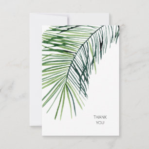 Tarjeta De Agradecimiento Boda Blanco Palm Tropical Gracias