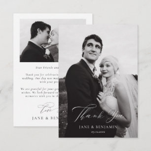 Tarjeta De Agradecimiento Boda blanco simple 2 foto
