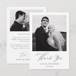Tarjeta De Agradecimiento Boda blanco simple 2 foto