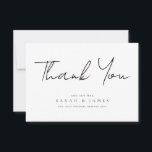 Tarjeta De Agradecimiento Boda blanco y negro moderno<br><div class="desc">Una tarjeta de agradecimiento boda moderna y sencilla. Personalice este minimalista diseño en blanco y negro para que tenga sus datos personales y su mensaje.</div>